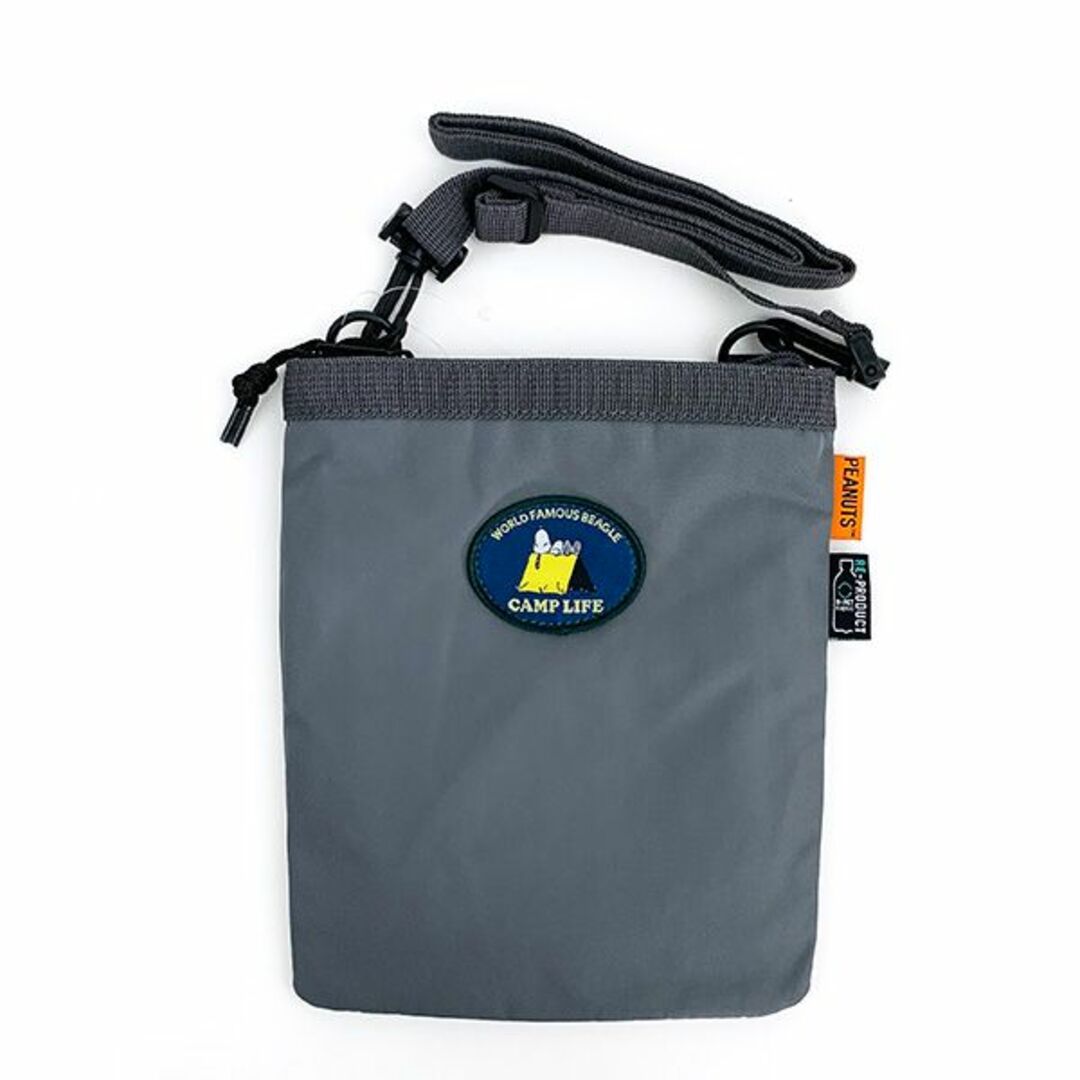 SNOOPY(スヌーピー)のスヌーピー サコッシュポーチ ビーグルスカウト RE-PET グレー バッグ レディースのバッグ(ショルダーバッグ)の商品写真