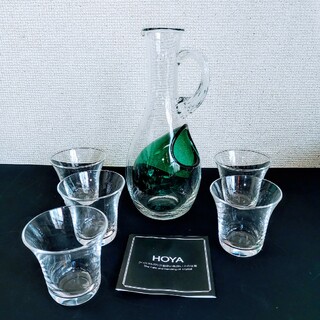 新品未使用　HOYAクリスタル　氷が入る徳利とグラス5個冷酒器セット(アルコールグッズ)