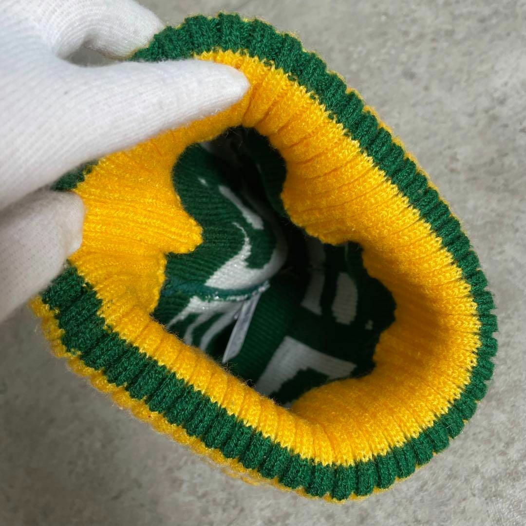 adidas - Y2K アディダス ニット帽 ボンボン グリーン×イエロー adidas - Y2K アディダス ニット帽 ボンボン グリーン×イエロー