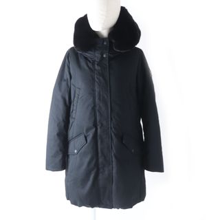 ウールリッチ(WOOLRICH)の美品 WOOLRICH ウールリッチ WWCPS2869 COCOON PARKA コクーン パーカー ラビット・フード付き ダウンコート ブラック S 正規品 レディース(ダウンコート)