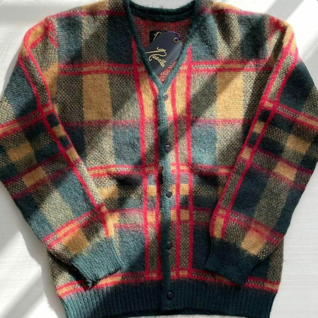 Needles(ニードルス)のモヘアカーディガン　M　tartan タータン　22aw mohair 5-1 メンズのトップス(カーディガン)の商品写真