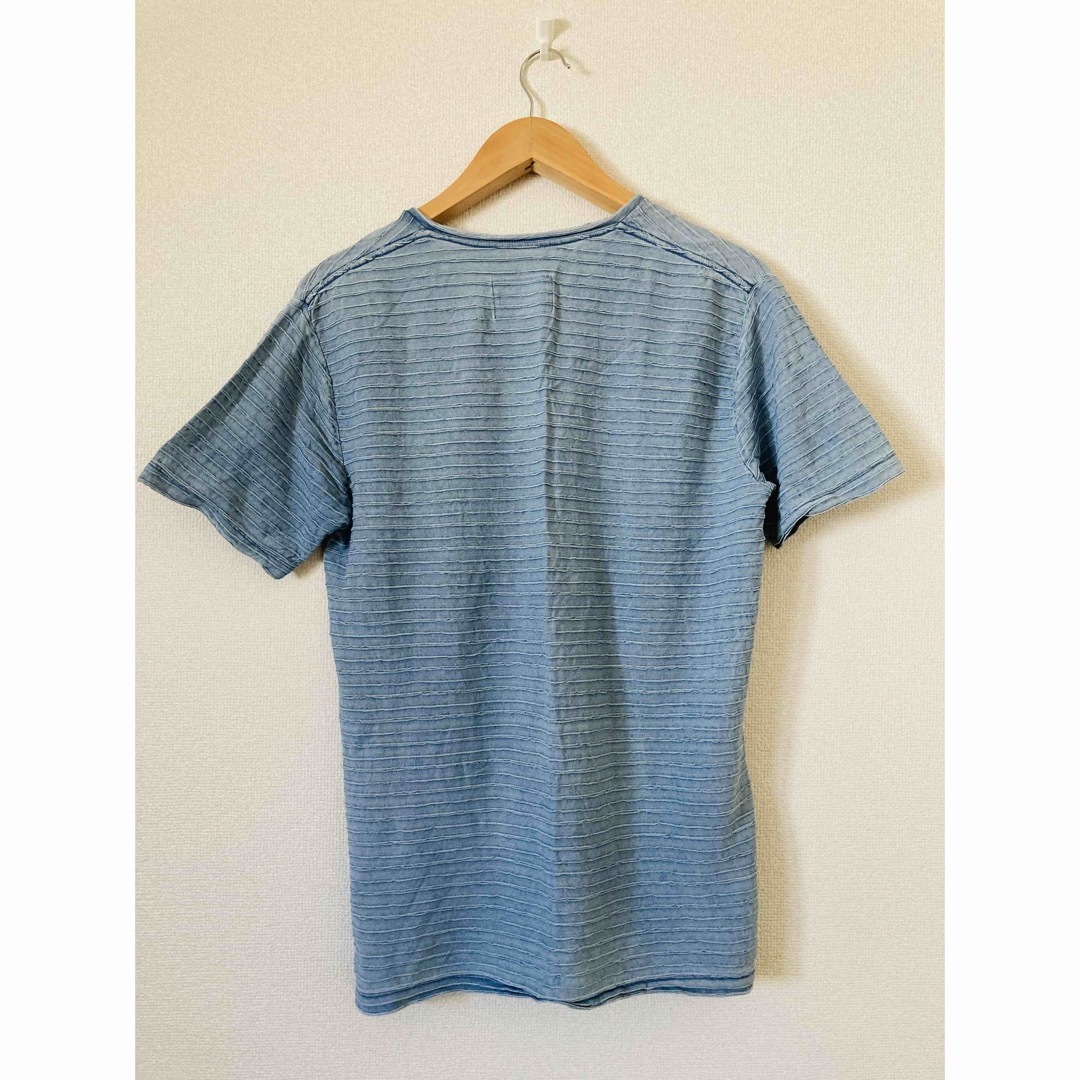 AZUL by moussy(アズールバイマウジー)のAZUL  メンズ　デニム　Tシャツ　カットソー　半袖　シャツ　Vネック　L  メンズのトップス(Tシャツ/カットソー(半袖/袖なし))の商品写真