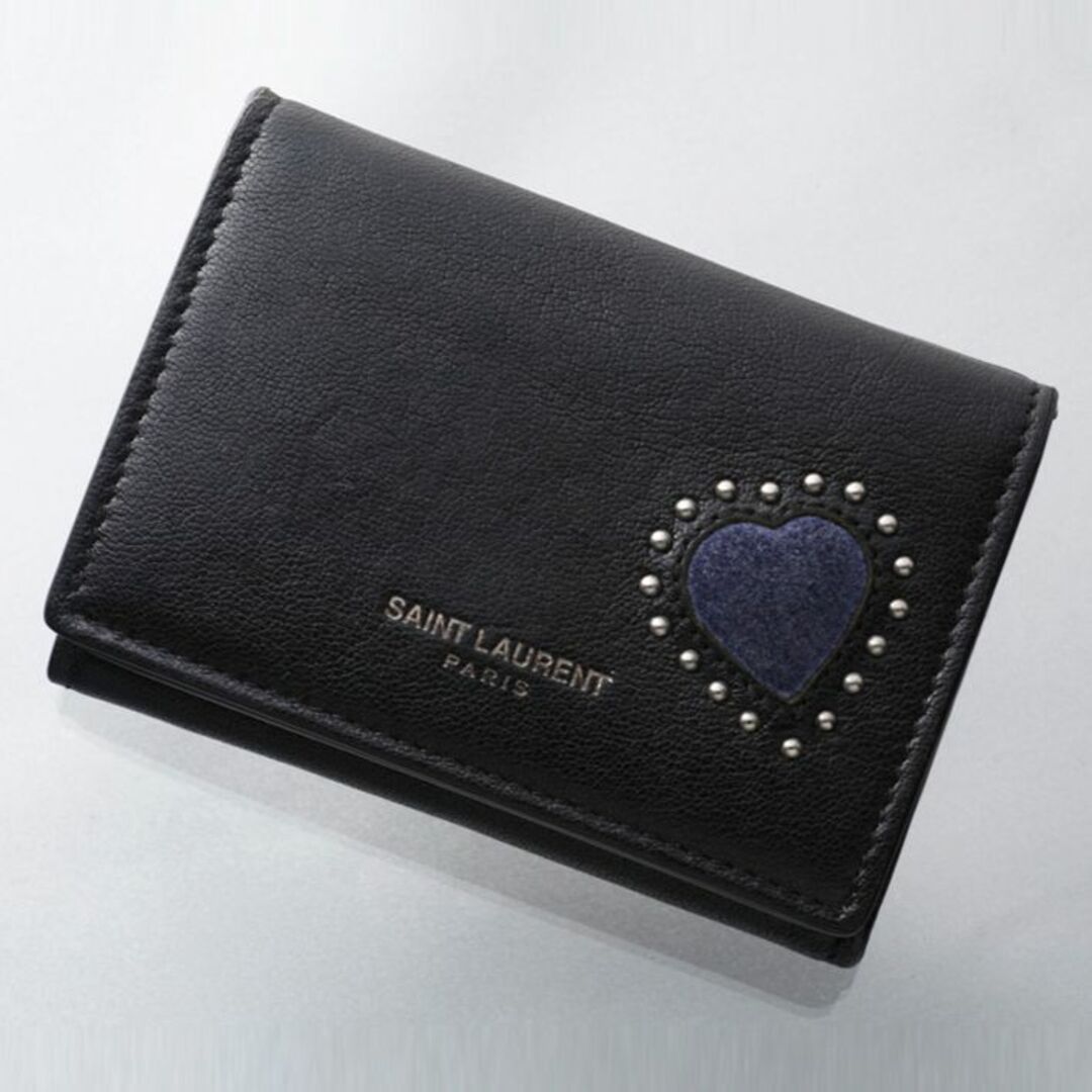 Saint Laurent(サンローラン)のK3306M 美品 サンローラン パリ ハート 三つ折 ミニ 財布 ITALY製 レディースのファッション小物(財布)の商品写真