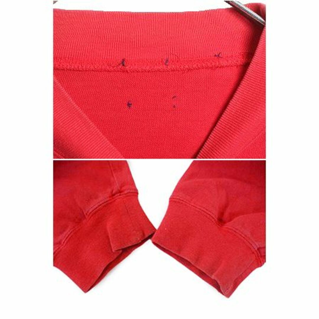 90s OLD GAP モックネック ボーダー 長袖 Tシャツ メンズ XL 程/ 90年代 オールド ギャップ ロンT ハイネック 大きいサイズ 2トーン 赤 紺 メンズのトップス(Tシャツ/カットソー(七分/長袖))の商品写真