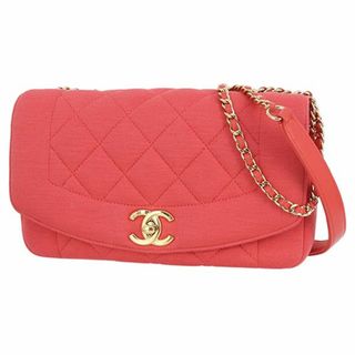 シャネル(CHANEL)のシャネル バッグ レディース ショルダーバッグ チェーンバッグ コットン ピンク 美品 h-b392(ショルダーバッグ)