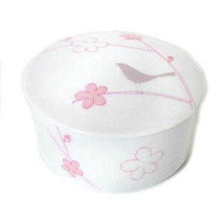 MIKIMOTO - ミキモト MIKIMOTO 小物入れ 陶器 花柄 さくら 蓋付き 白 ホワイト