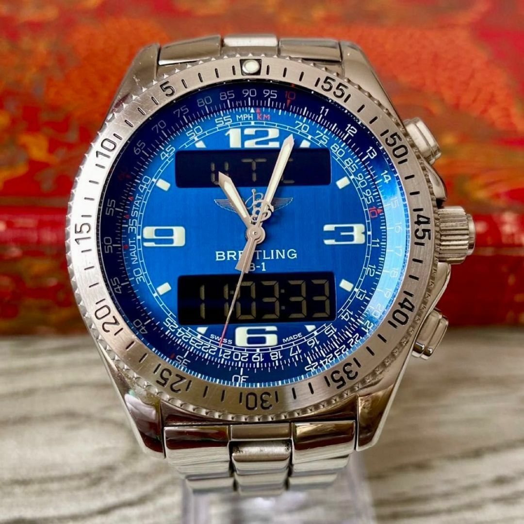 BREITLING(ブライトリング)の【稼働品】ブライトリング A68362 メンズ腕時計 ブルー 青 クォーツ メンズの時計(腕時計(アナログ))の商品写真
