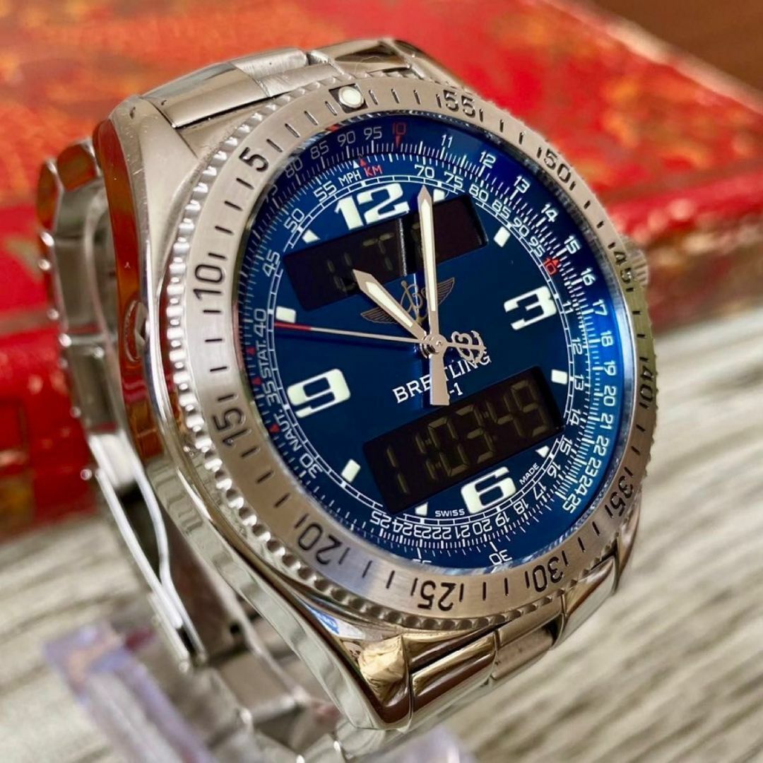 BREITLING(ブライトリング)の【稼働品】ブライトリング A68362 メンズ腕時計 ブルー 青 クォーツ メンズの時計(腕時計(アナログ))の商品写真