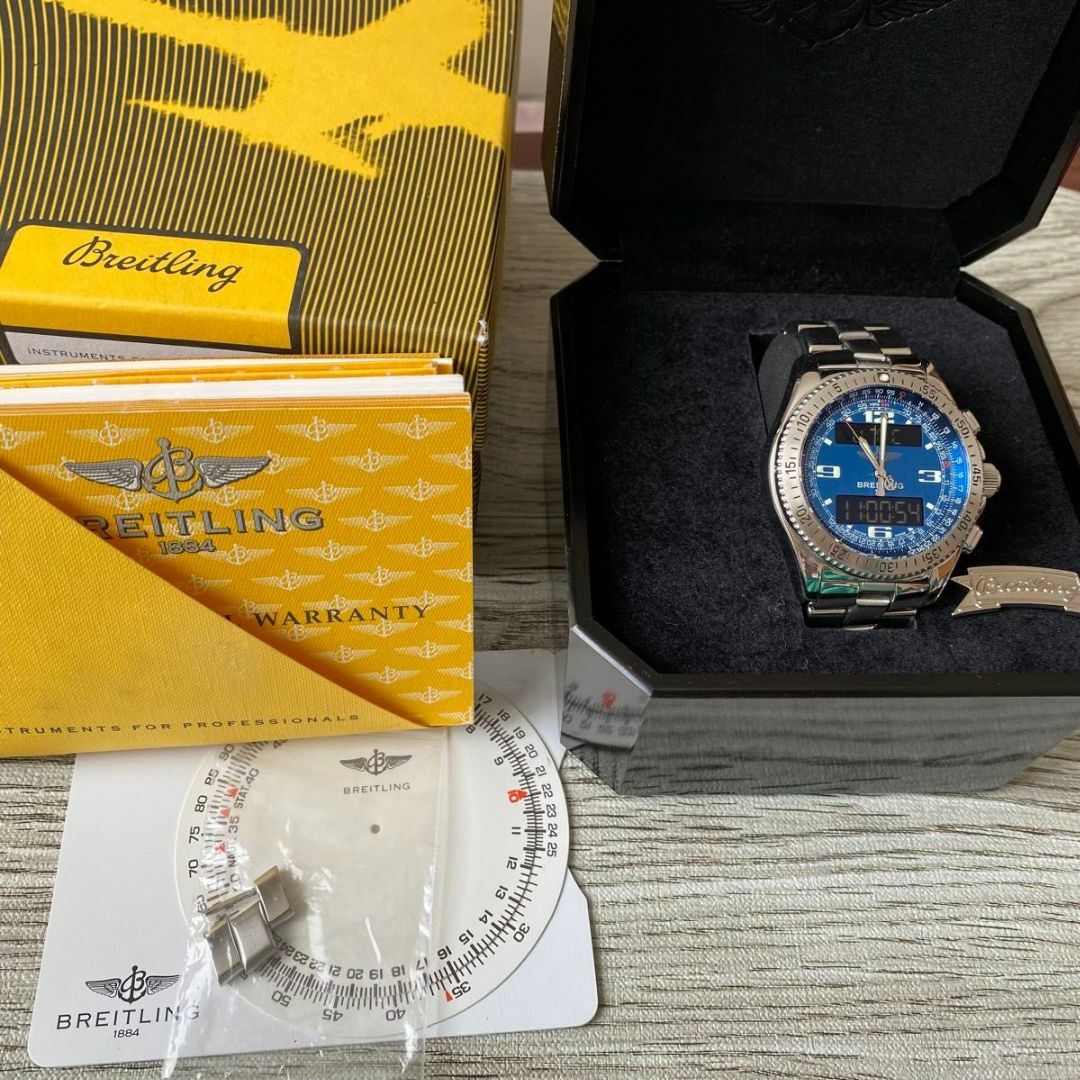 BREITLING(ブライトリング)の【稼働品】ブライトリング A68362 メンズ腕時計 ブルー 青 クォーツ メンズの時計(腕時計(アナログ))の商品写真