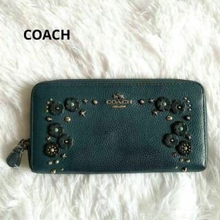 コーチ(COACH) 革 財布(レディース)（ブルー・ネイビー/青色系）の通販