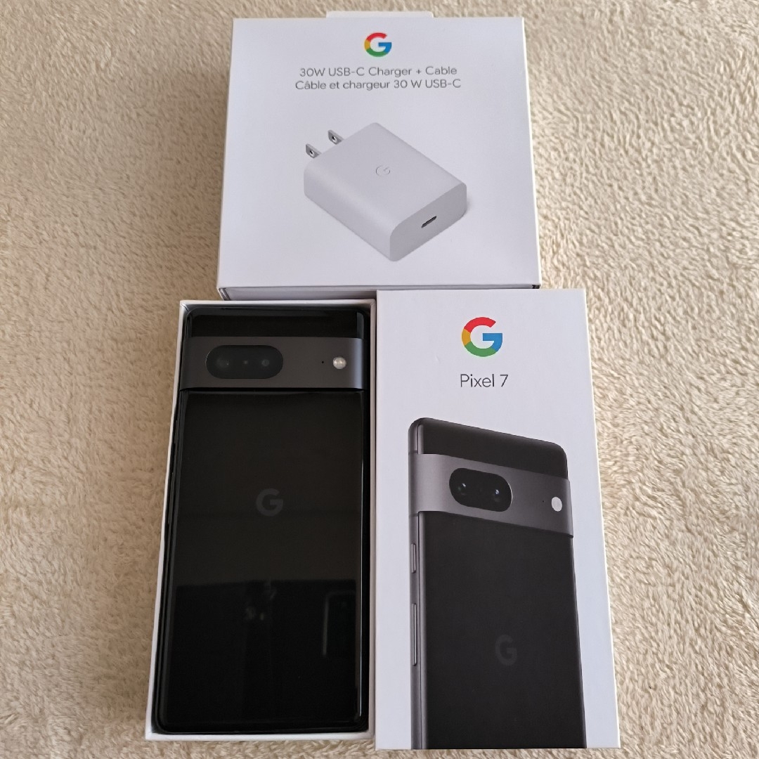 販売セール Google pixel7 256GB Obsidian 本体 充電器セット