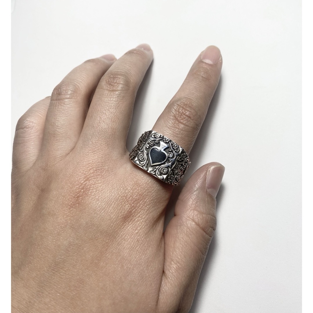 スペードエース印台　シルバー925 シグネット　最強　四角銀指輪24号xAらトQ メンズのアクセサリー(リング(指輪))の商品写真