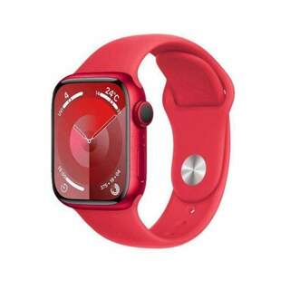 アップルウォッチ(Apple Watch)のアップル Apple watch SERIES9 MRXL3J/A 41㎜ レッド GPS アルミニウム スポーツバンド S/M 2024.2月購入 【新品】 42402K47(腕時計)