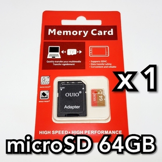 マイクロSD カード 64GB 1枚 microSD カード OUIO64(その他)