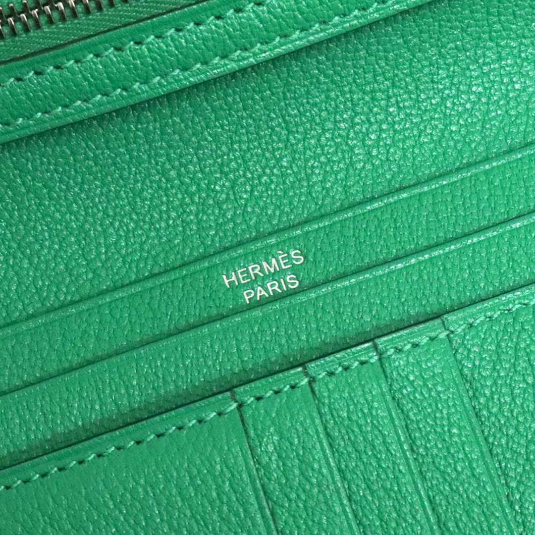Hermes(エルメス)のエルメス ベアン コンパクト 二つ折り財布 シェブル シェーブルミゾール レザー ミント グリーン 緑 シルバー金具 U刻印 箱付 HERMES（新品・未使用品） レディースのファッション小物(財布)の商品写真