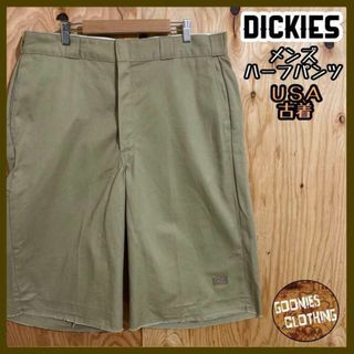 ディッキーズ(Dickies)のディッキーズ ベージュ ワーク ショート ハーフ パンツ 古着 夏 アメカジ(ショートパンツ)