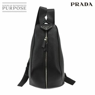 PRADA - 新品同様 プラダ PRADA 三角 バックパック リュックサック レザー ネロ ブラック 2VZ099 シルバー 金具 VLP 90224741