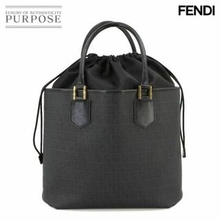 フェンディ(FENDI)のフェンディ FENDI ズッキーノ トート バッグ キャンバス レザー ブラック 8BH240 ゴールド 金具 VLP 90225178(トートバッグ)