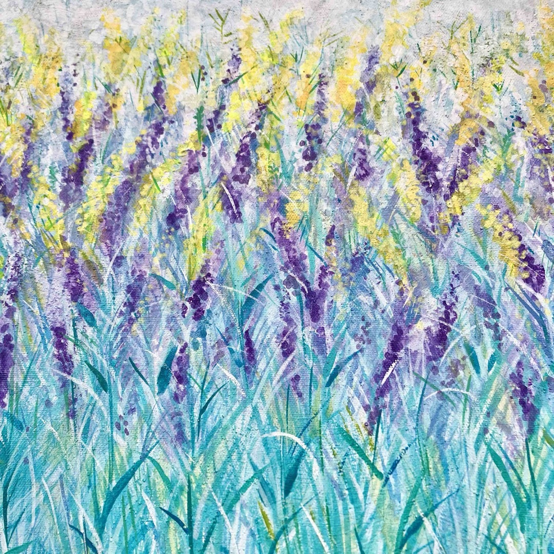 flower garden＊10号キャンバス　絵画　原画　風景画　花　植物　 エンタメ/ホビーの美術品/アンティーク(絵画/タペストリー)の商品写真