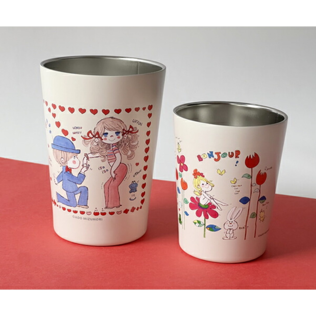 水森亜土 2wayステンレスタンブラー M 2 亜土ちゃん タンブラー マグ キッチン 保温保冷 結露防止 450ml インテリア/住まい/日用品のキッチン/食器(タンブラー)の商品写真