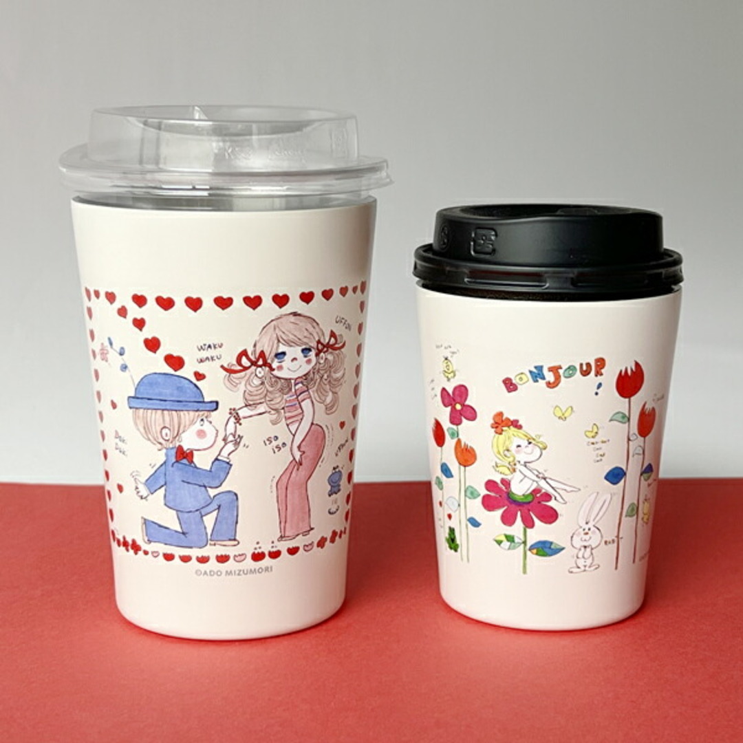 水森亜土 2wayステンレスタンブラー M 2 亜土ちゃん タンブラー マグ キッチン 保温保冷 結露防止 450ml インテリア/住まい/日用品のキッチン/食器(タンブラー)の商品写真