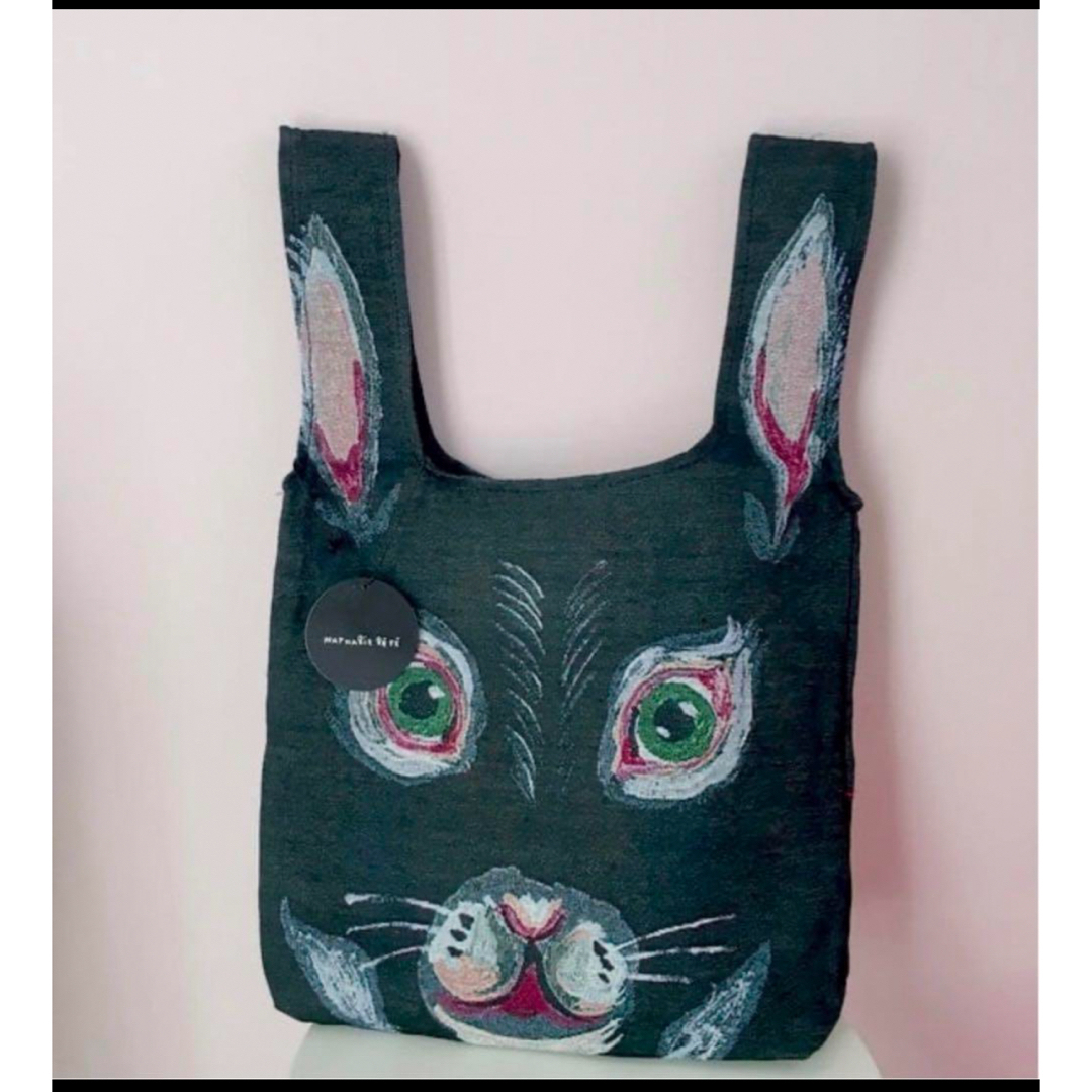 ナタリー・レテ バッグ ブランシュ 黒ウサギのつづれ織りフェイス・バッグ北欧　S レディースのバッグ(トートバッグ)の商品写真