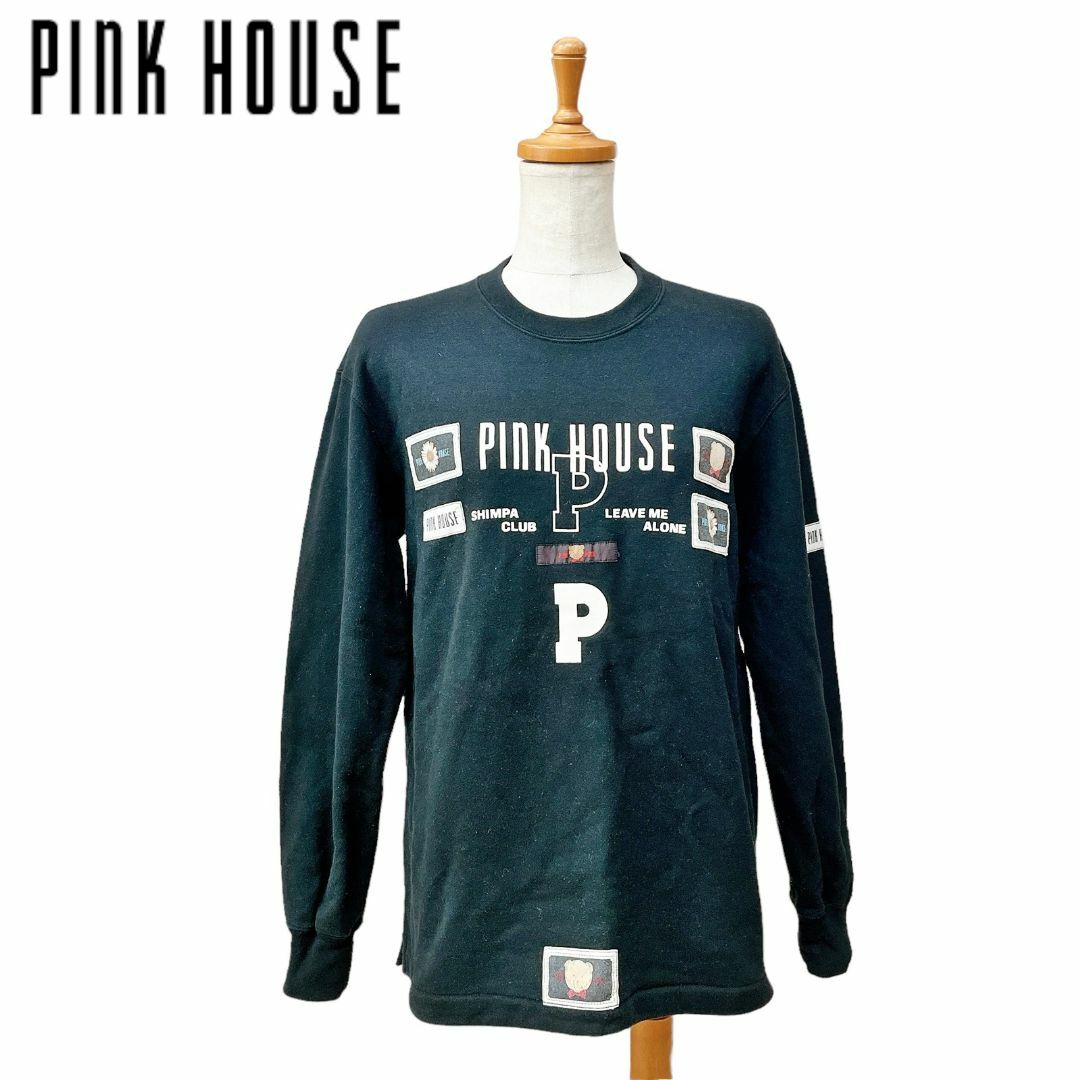 PINK HOUSE(ピンクハウス)の【PINK HOUSE】長袖スウェット/トレーナー/ロゴ入り/L★カネコイサオ レディースのトップス(トレーナー/スウェット)の商品写真