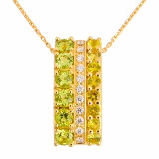 タサキ(TASAKI)のタサキ TASAKI ネックレス  ダイヤモンド 0.15ct K18YG  マルチカラー ストーン レディース【中古】(ネックレス)