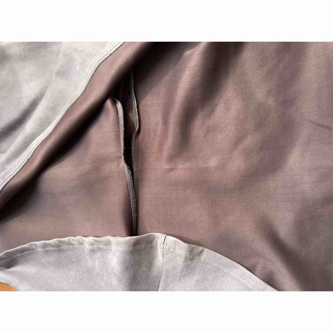 マーメイドスカート　グレー　チャコール　スエード レディースのスカート(ロングスカート)の商品写真