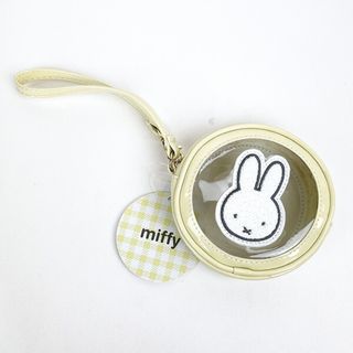 ミッフィー(miffy)のミッフィー ラウンドポーチ S イエロー 小物入れ 化粧品入れ クラッチバッグ ハンドバッグ(ボディバッグ/ウエストポーチ)