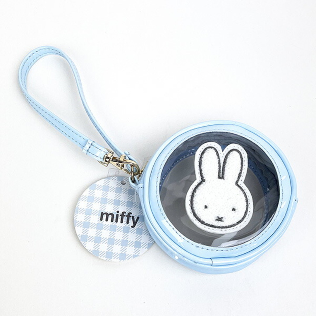 miffy(ミッフィー)のミッフィー ラウンドポーチ S ブルー 小物入れ 化粧品入れ クラッチバッグ ハンドバッグ レディースのバッグ(ボディバッグ/ウエストポーチ)の商品写真