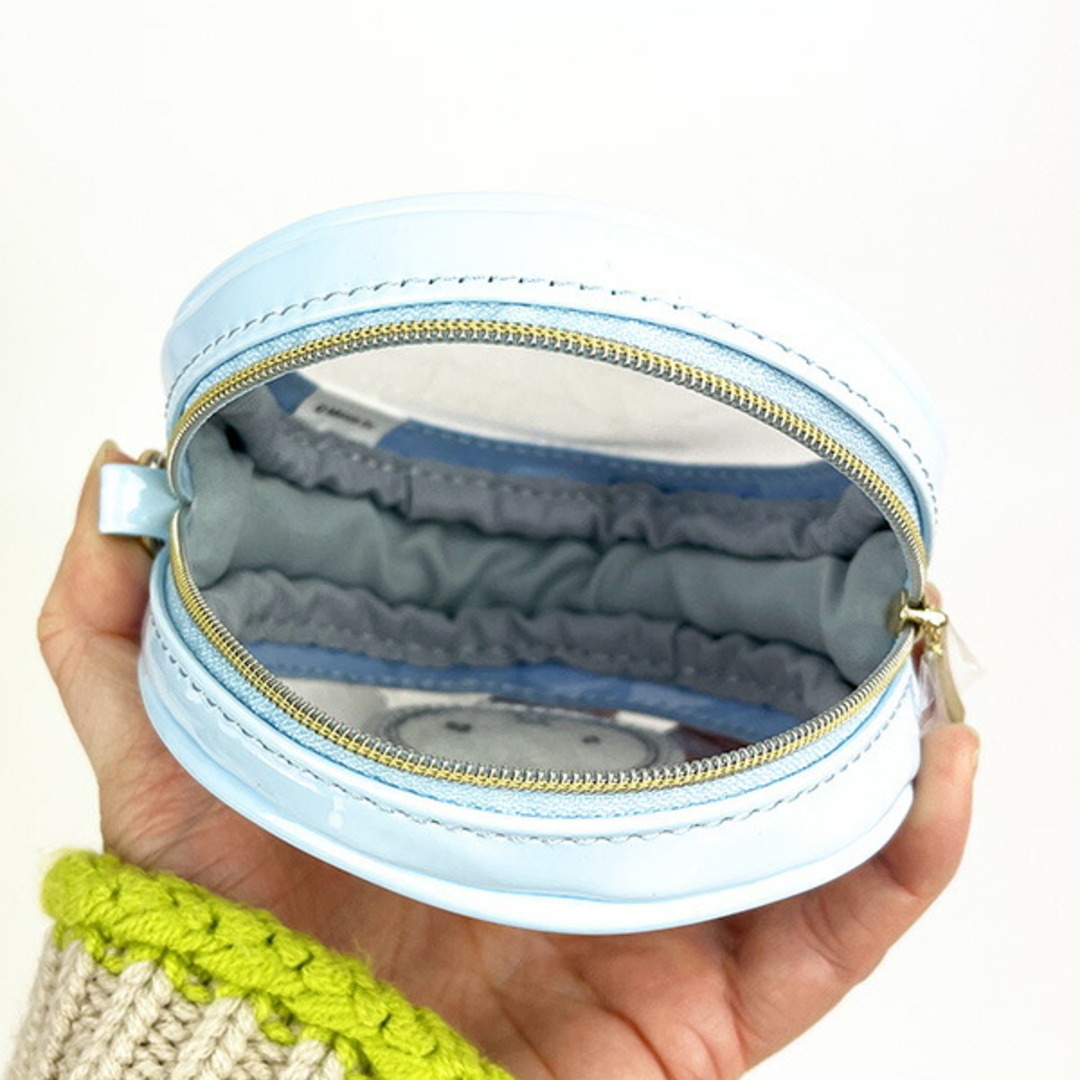 miffy(ミッフィー)のミッフィー ラウンドポーチ S ブルー 小物入れ 化粧品入れ クラッチバッグ ハンドバッグ レディースのバッグ(ボディバッグ/ウエストポーチ)の商品写真