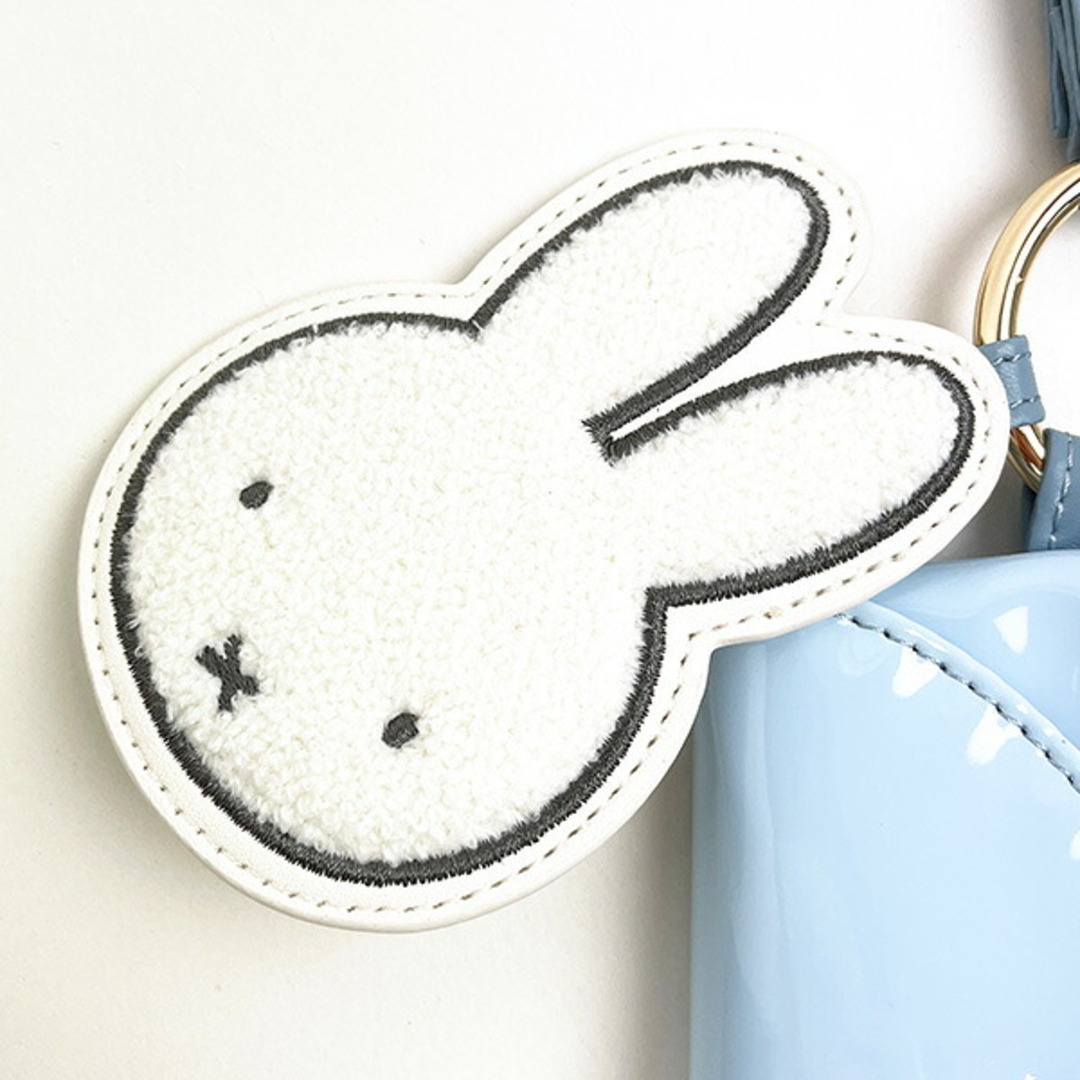 miffy(ミッフィー)のミッフィー ポーチセット ブルー エナメル 千鳥柄 小物入れ コインケース レディースのバッグ(ボディバッグ/ウエストポーチ)の商品写真