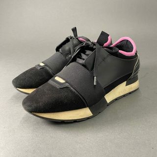 バレンシアガ(Balenciaga)の4c1 BALENCIAGA バレンシアガ イタリア製 RACE RUNNER レースランナー ローカットスニーカー シューズ 37 ブラック レザー スエード MADE IN ITALY(スニーカー)