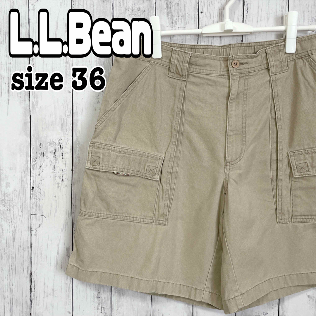 L.L.Bean(エルエルビーン)のL.L.Bean エルエルビーン ショート カーゴパンツ チノ サイズ36 古着 メンズのパンツ(ワークパンツ/カーゴパンツ)の商品写真