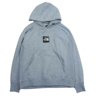 ザノースフェイス(THE NORTH FACE)のTHE NORTH FACE ノースフェイス NT61721R SQUARE LOGO BIG HOODIE スクエア ロゴ ビッグ フーディ パーカー グレー系 S【中古】(パーカー)