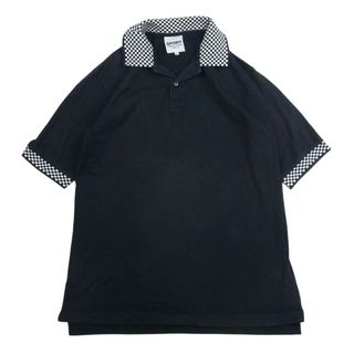 コムデギャルソンオムプリュス(COMME des GARCONS HOMME PLUS)のCOMME des GARCONS HOMME PLUS コムデギャルソンオムプリュス PP-T302 SPORT スポーツ チェック切替 半袖 ポロシャツ ブラック系 L【中古】(ポロシャツ)