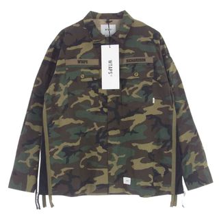 ダブルタップス(W)taps)のWTAPS ダブルタップス 長袖シャツ 20AW 202BRRID-SHM01S × Richardson リチャードソン BUDS LS COTTON RIPSTOP CAMO RICHARDSON バッズ リップストップ カモ 長袖 シャツ カーキ系 3【新古品】【未使用】【中古】(シャツ)