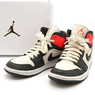 ナイキ(NIKE)のNIKE ナイキ WMNS AIR JORDAN 1 MID SE Light Orewood Brown スニーカー カーキグレー系 24cm DQ6078-100(スニーカー)