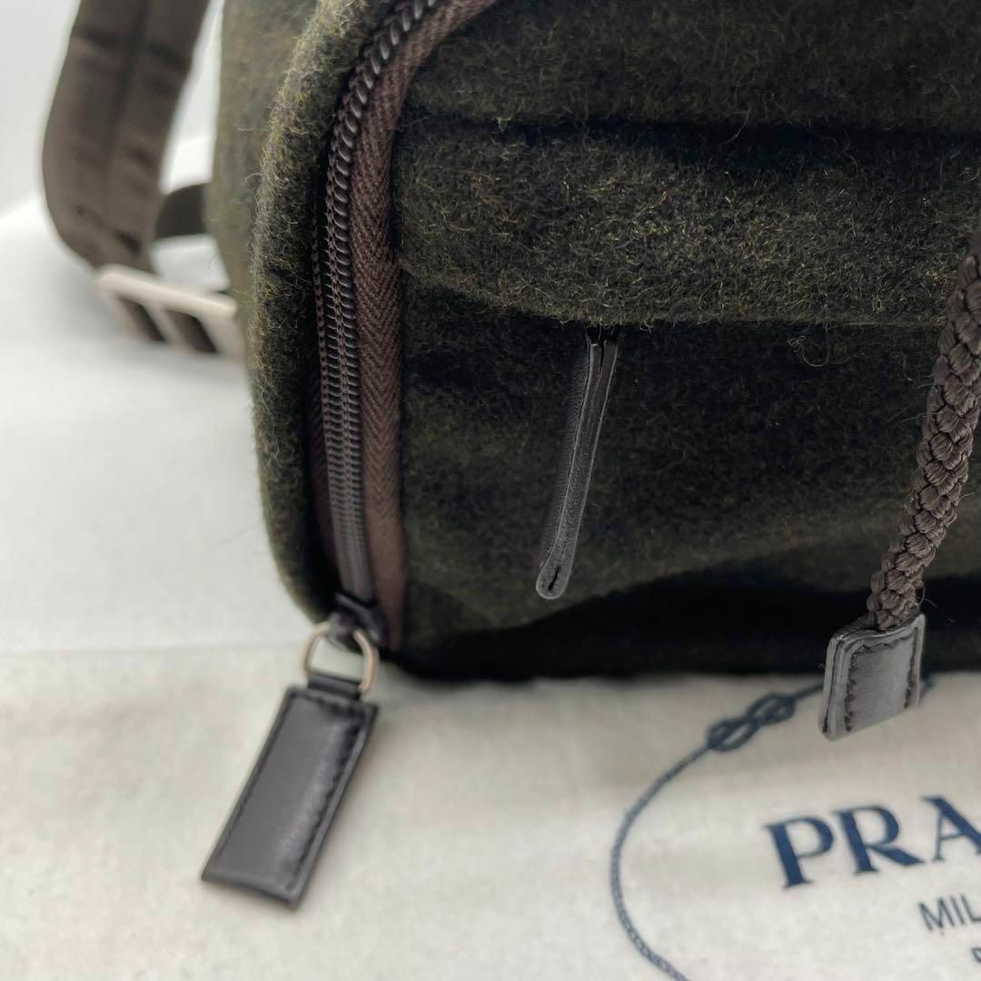 PRADA - 33 美品 プラダ ウール リュック パックパック 三角ロゴ PRADA - 33 美品 プラダ ウール リュック パックパック 三角ロゴ