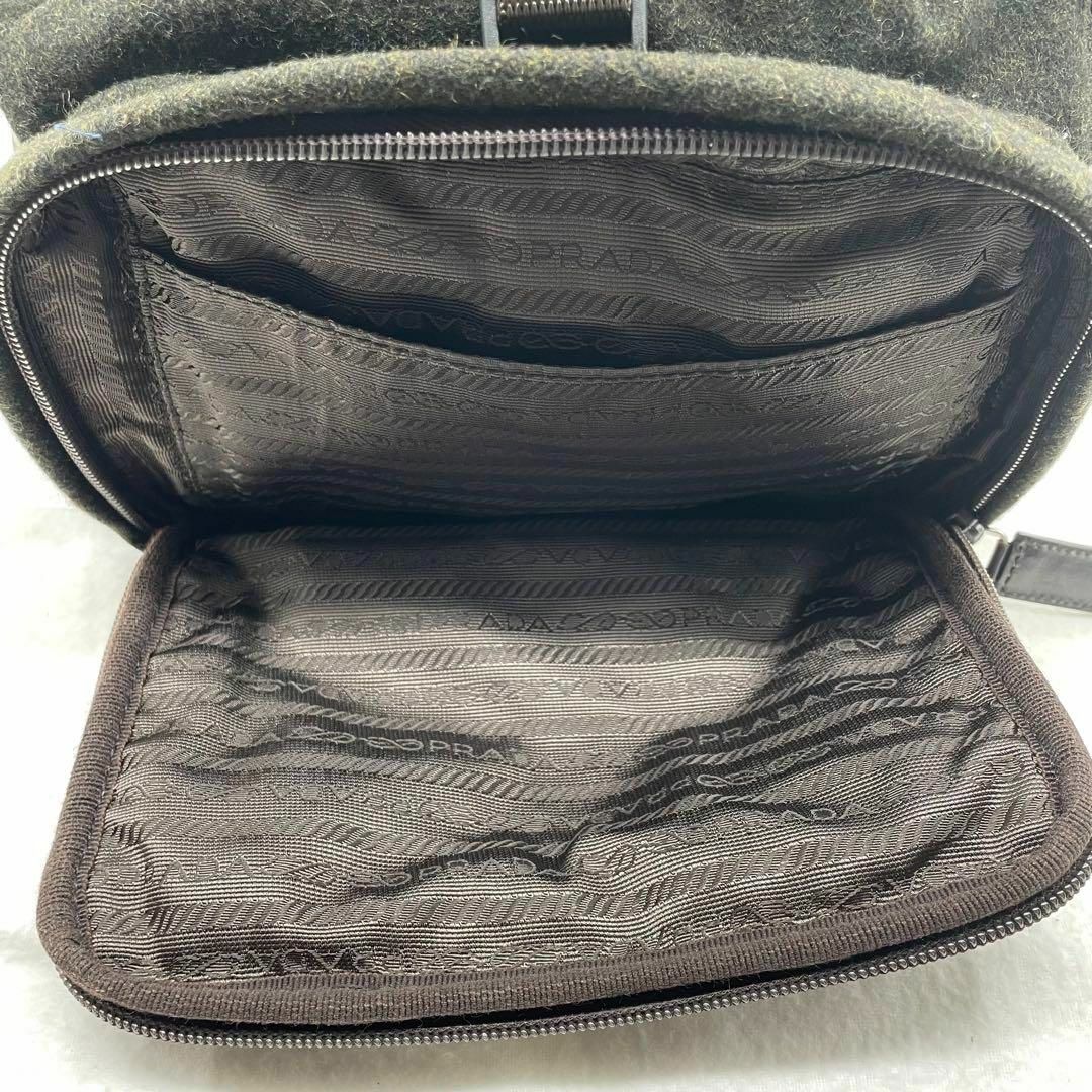 PRADA - 33 美品 プラダ ウール リュック パックパック 三角ロゴ PRADA - 33 美品 プラダ ウール リュック パックパック 三角ロゴ