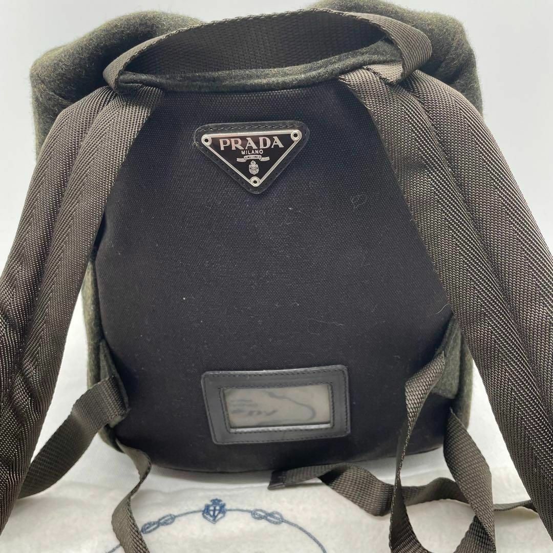 PRADA - 33 美品 プラダ ウール リュック パックパック 三角ロゴ PRADA - 33 美品 プラダ ウール リュック パックパック 三角ロゴ