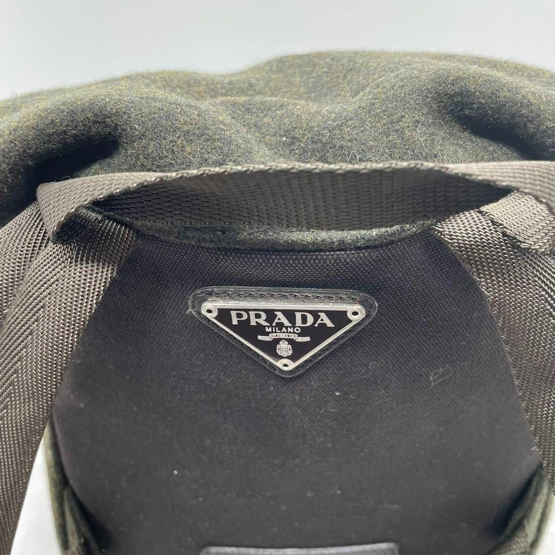 PRADA - 33 美品 プラダ ウール リュック パックパック 三角ロゴ PRADA - 33 美品 プラダ ウール リュック パックパック 三角ロゴ