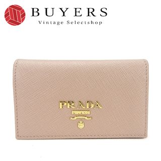 PRADA - 【中古】 プラダ カードケース 1MC122 サフィアーノ CIPRIA ピンクベージュ ゴールド金具 名刺入れ 小物 レディース 女性 PRADA