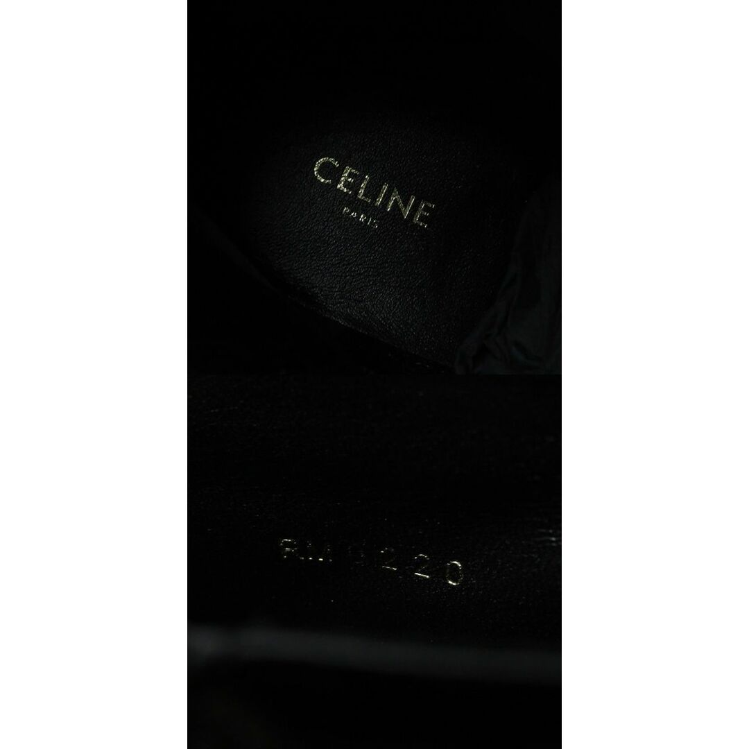 celine(セリーヌ)の未使用品◇本革 CELINE セリーヌ ハンマースタッズ付 ウエスタンブーツ風 サイドZIP ミディアム丈 レザーブーツ ブラック 黒 レディース 35 レディースの靴/シューズ(ブーツ)の商品写真