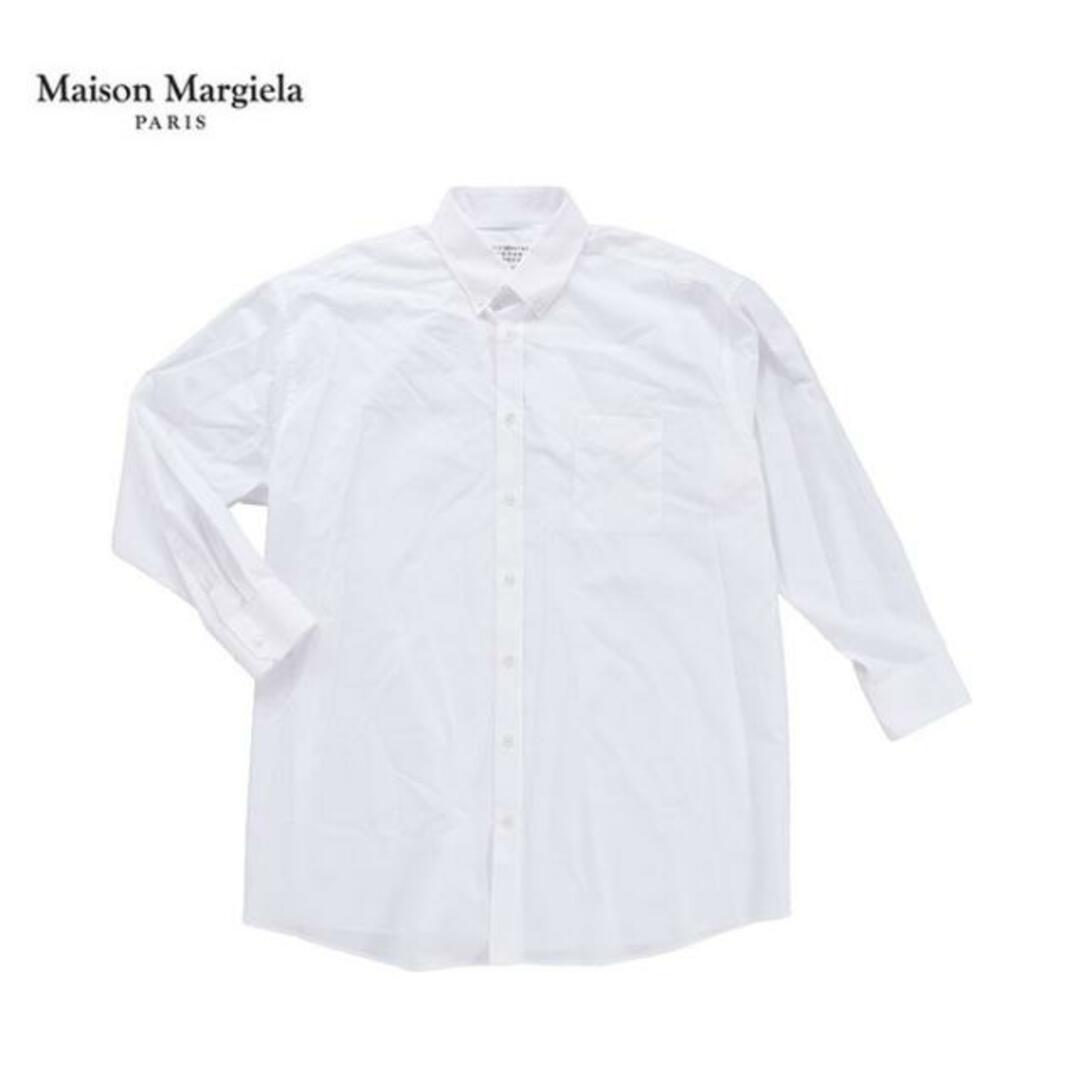 Maison Martin Margiela(マルタンマルジェラ)の【アウトレット】Maison Margiela メゾン マルジェラ Camicia S51DL0352 S43001 100 ドレープボタンダウンシャツ NKN  ホワイト レディースのトップス(シャツ/ブラウス(長袖/七分))の商品写真