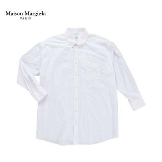 マルタンマルジェラ(Maison Martin Margiela)の【アウトレット】Maison Margiela メゾン マルジェラ Camicia S51DL0352 S43001 100 ドレープボタンダウンシャツ NKN  ホワイト(シャツ/ブラウス(長袖/七分))