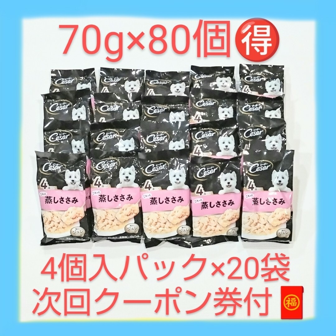 CASAR(シーザー)のペットフード　シーザーパウチ4個パック×20袋(80個) その他のペット用品(ペットフード)の商品写真