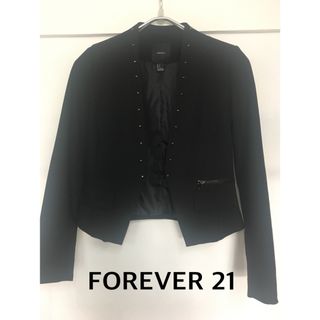 フォーエバートゥエンティーワン(FOREVER 21)のFOREVER21 フォーエバー21  ノーカラー ジャケット スタッズ付(ノーカラージャケット)