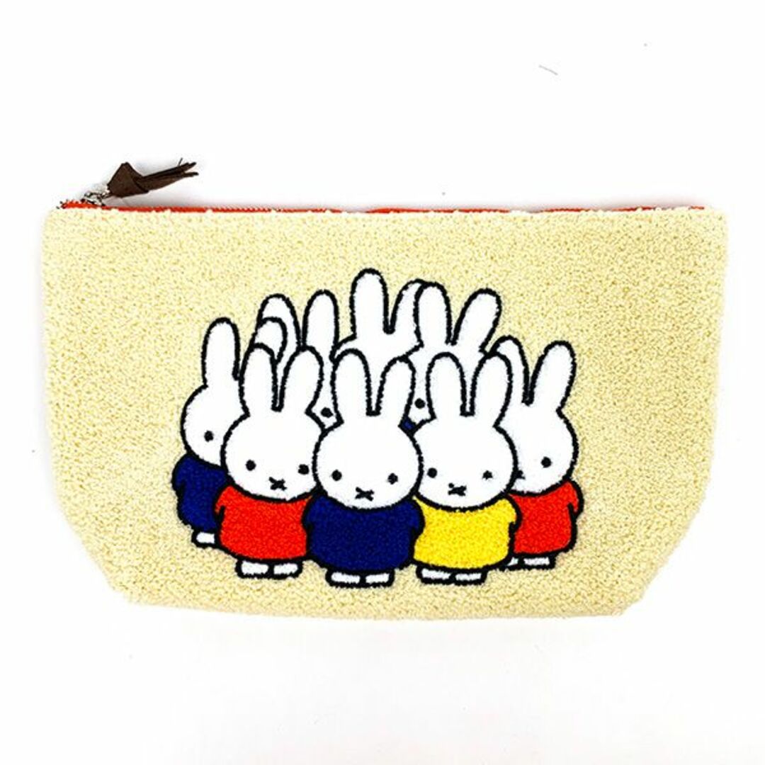 miffy(ミッフィー)のミッフィー サガラポーチ いっぱい柄 小物入れ サガラ刺繍 オレンジ(PWD) レディースのファッション小物(ポーチ)の商品写真